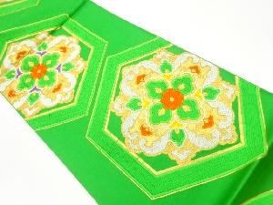 亀甲に華紋模様織出し袋帯